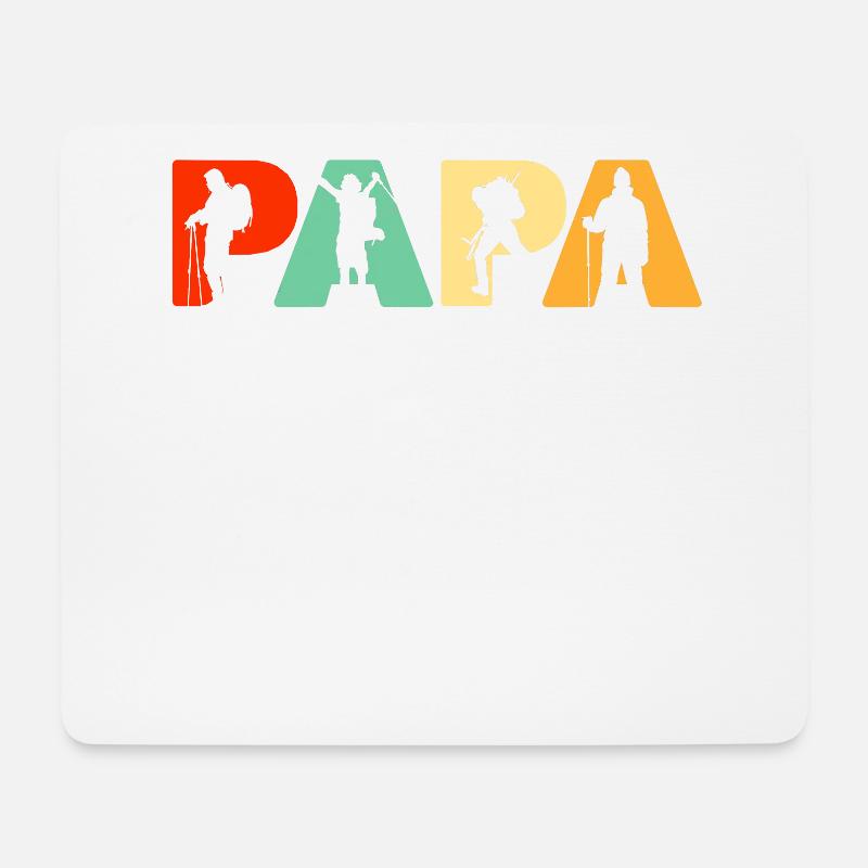 Kletterer Wanderer Papa, Retro Papa Wandern Vaters Geschenk - Mousepad (Querformat) - Weiß