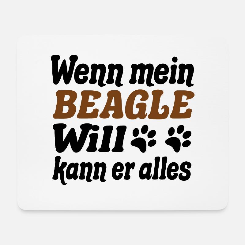 Beagle - Mousepad (Querformat) - Weiß