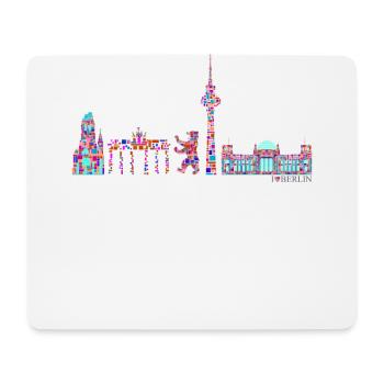 Berlin T-Shirt - Berlin Skyline Shirt - I Love - Mouse Pad (horizontal) - white - Front
