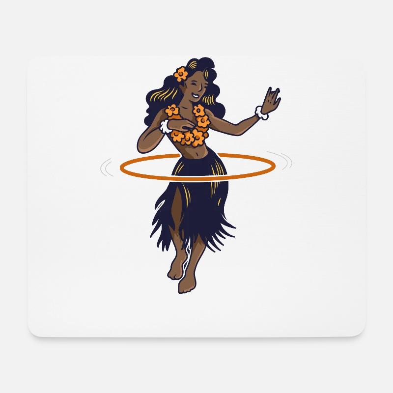 Hulahoop Hullern Fitness Aloha - Mousepad (Querformat) - Weiß