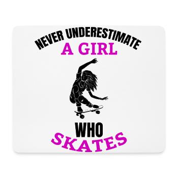 Skateboard Girls Women Skate Skaters Skaters - Mouse Pad (horizontal) - white - Front