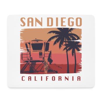 San Diego California Surfing - Tapis de souris (format paysage) - blanc - Devant
