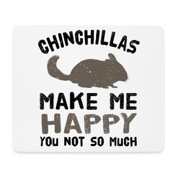 Chinchilla Happy - Mousepad (Querformat) - Weiß - Vorne