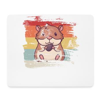 Retro Hamster - Mousepad (Querformat) - Weiß - Vorne
