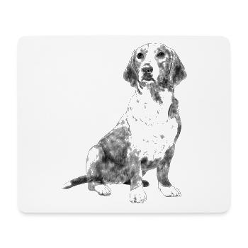 Sitzender Westfälische Dachsbracke Hund - Mousepad (Querformat) - Weiß - Vorne