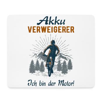 Akkuverweigerer MTB Dowhnhill Radsport Lustig - Mousepad (Querformat) - Weiß - Vorne