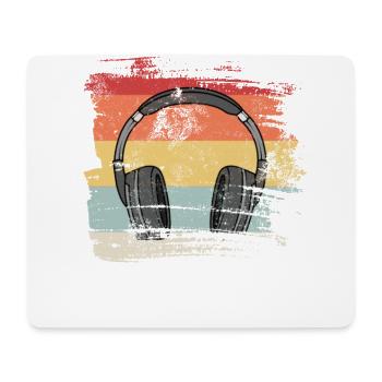 Retro 80er 90er Kopfhörer - Mousepad (Querformat) - Weiß - Vorne