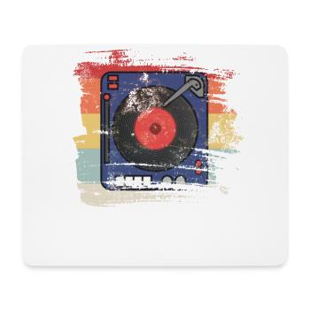 Retro 80s and 90s Record player - Mouse Pad (horizontal) - white - Front