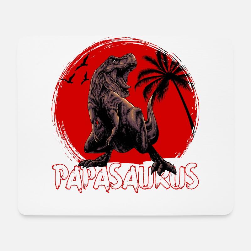 Dino Papa Papasaurus - Mousepad (Querformat) - Weiß
