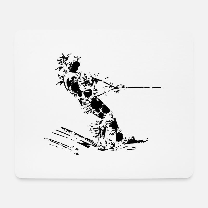 Wasserski Design - Mousepad (Querformat) - Weiß