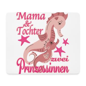 Mama Tochter Prinzessinen Seepferdchen - Mousepad (Querformat) - Weiß - Vorne