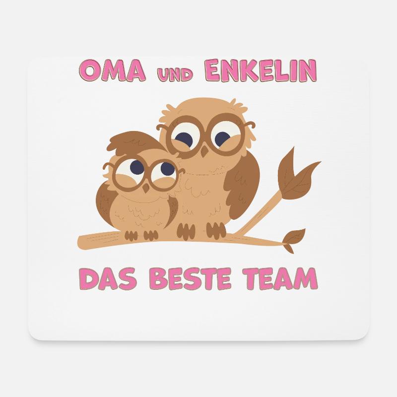 Oma und Enkelin das beste Team Eulen - Mousepad (Querformat) - Weiß