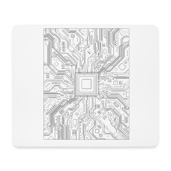 Circuit de l’ordinateur - Carte - Tapis de souris (format paysage) - blanc - Devant