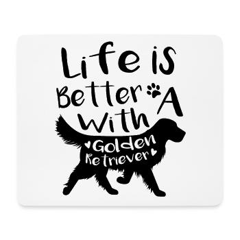 Golden retriever heart - Mouse Pad (horizontal) - white - Front