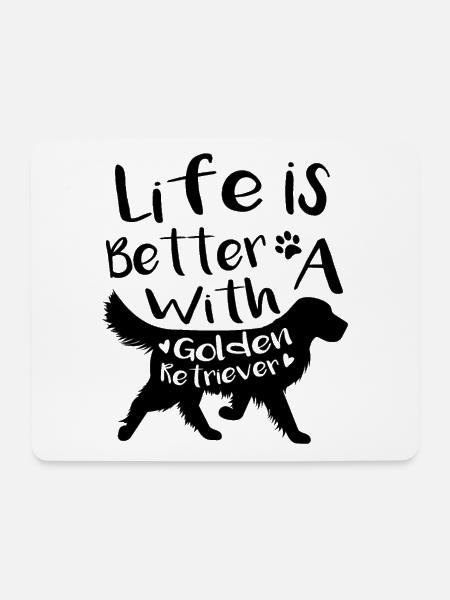 Golden retriever Herz - Mousepad (Querformat) - Weiß