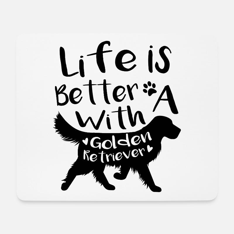 Golden retriever Herz - Mousepad (Querformat) - Weiß