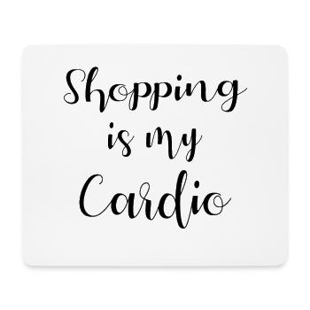 Shopping is my cardio - Tapis de souris (format paysage) - blanc - Devant