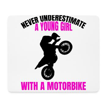 Motorrad Frauen Moped Mädchen Mofa Geschenk Bike - Mousepad (Querformat) - Weiß - Vorne