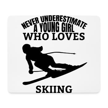 Ski Skiing Saying Ski girl skier - Mouse Pad (horizontal) - white - Front