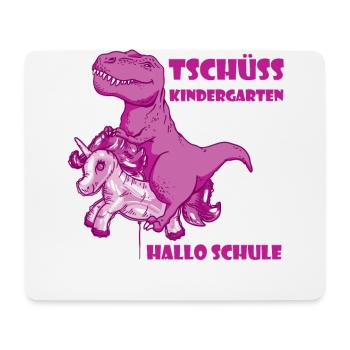 Dino T-Rex Schule Dinosaurier Schulkind Einhorn - Mousepad (Querformat) - Weiß - Vorne