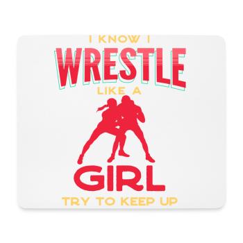 Wrestling, Wrestling Freestyle Wrestling, Wrestler, - Mouse Pad (horizontal) - white - Front
