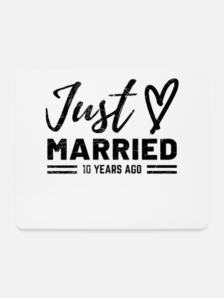 10. Hochzeitstag - Mousepad (Querformat) - Weiß