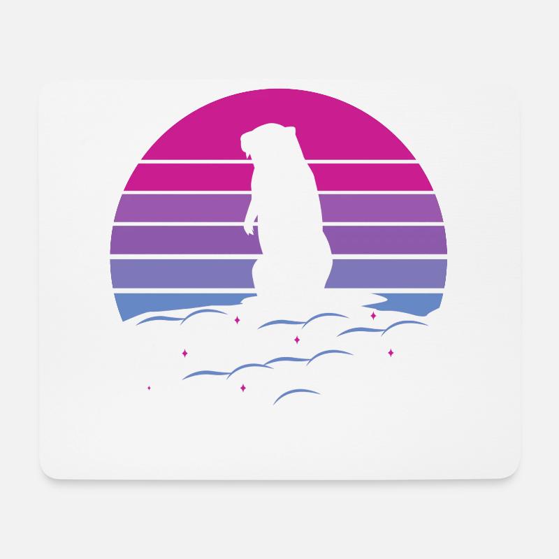 marmot, marmot animal, rodent, - Mousepad (Querformat) - Weiß