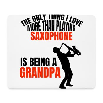 Saxophone Grandpa Music Grandfather Music Musician Saxophone - Mouse Pad (horizontal) - white - Front