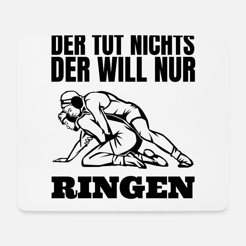 Ringer Spruch Ringen Wrestling lustige Geschenk - Mousepad (Querformat) - Weiß