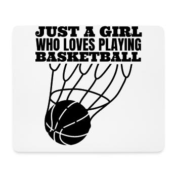 Basket-ball femme basket-ball amateur de basket - Tapis de souris (format paysage) - blanc - Devant