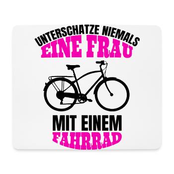 Mädchen Radfahren Fahrrad Mountainbike Fahrradtour - Mousepad (Querformat) - Weiß - Vorne