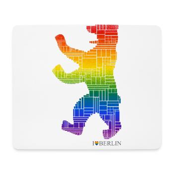 Berliner Bär - I Love Berlin - Pride Edition - Mousepad (Querformat) - Weiß - Vorne
