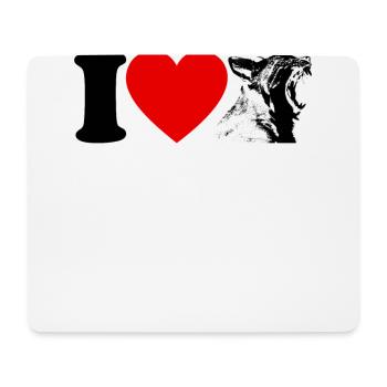 Ich Herz Luchs Damen Wildkatze Luchsmotiv Luchse - Mousepad (Querformat) - Weiß - Vorne