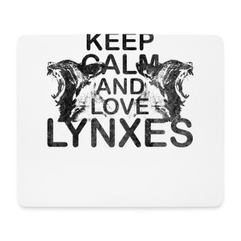 Keep Calm Love Luchse Luchsmotiv Luchs Geschenk - Mousepad (Querformat) - Weiß - Vorne