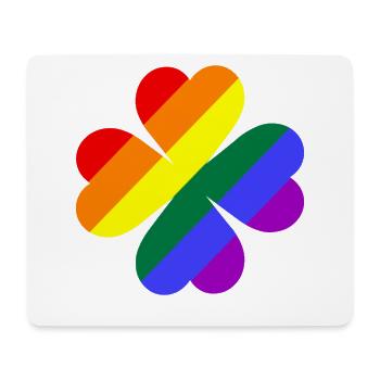 Cloverleaf Rainbow Colors LGBTQ - Mouse Pad (horizontal) - white - Front