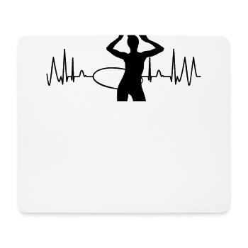 Herzfrequenz Hula Puls Hoop Hulahoop Hullern - Mousepad (Querformat) - Weiß - Vorne