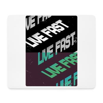 Live Fast Green Black Stairs - Mouse Pad (horizontal) - white - Front
