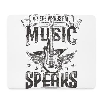 Music Speaks Hard Rock Music Rocker Band Gitarre - Mousepad (Querformat) - Weiß - Vorne