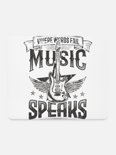 Music Speaks Hard Rock Music Rocker Band Gitarre - Mousepad (Querformat) - Weiß