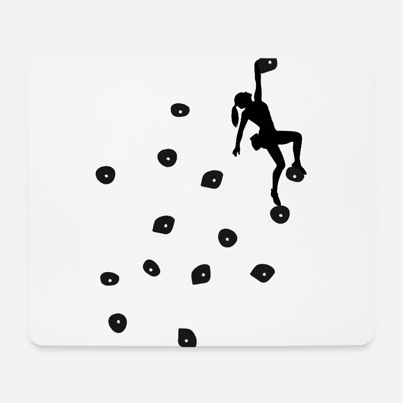 Bouldern Klettern Schwarze Boulder Griffe Frau - Mousepad (Querformat) - Weiß