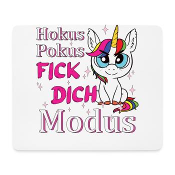Hokus Pokus Fick Dich Modus Einhorn - Mousepad (Querformat) - Weiß - Vorne