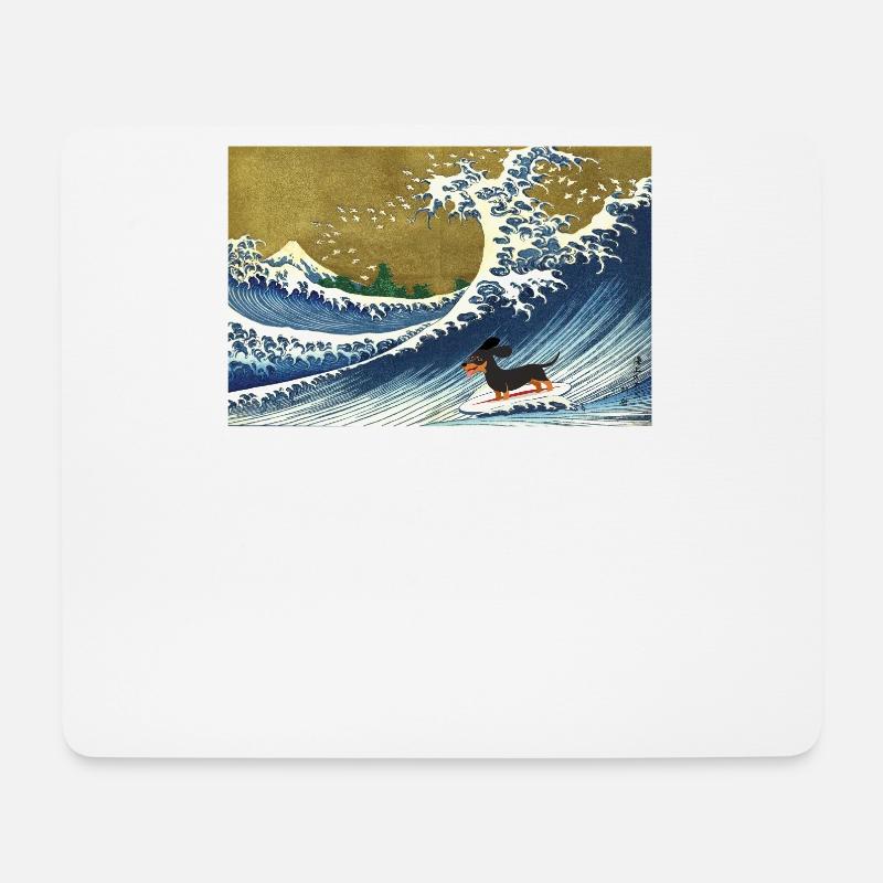 Black Dachshund - Mouse Pad (horizontal) - white
