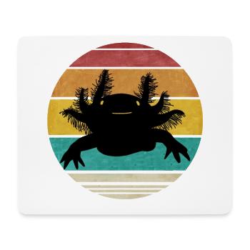 Axolotl Gift Retro Ambystoma Animal Welfare Logo - Mouse Pad (horizontal) - white - Front