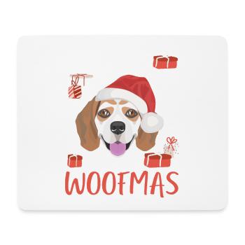 Beagle Noël - Tapis de souris (format paysage) - blanc - Devant