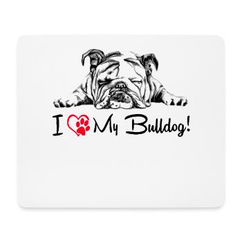 Cher vieux bouledogue anglais - Bully Bulldog Dog - Tapis de souris (format paysage) - blanc - Devant