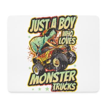 Juste un garçon qui aime les camions monstres - Tapis de souris (format paysage) - blanc - Devant