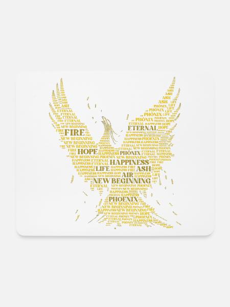 PHÖNIX: Word-Art Design! Fabelwesen, Mythologie - Mousepad (Querformat) - Weiß