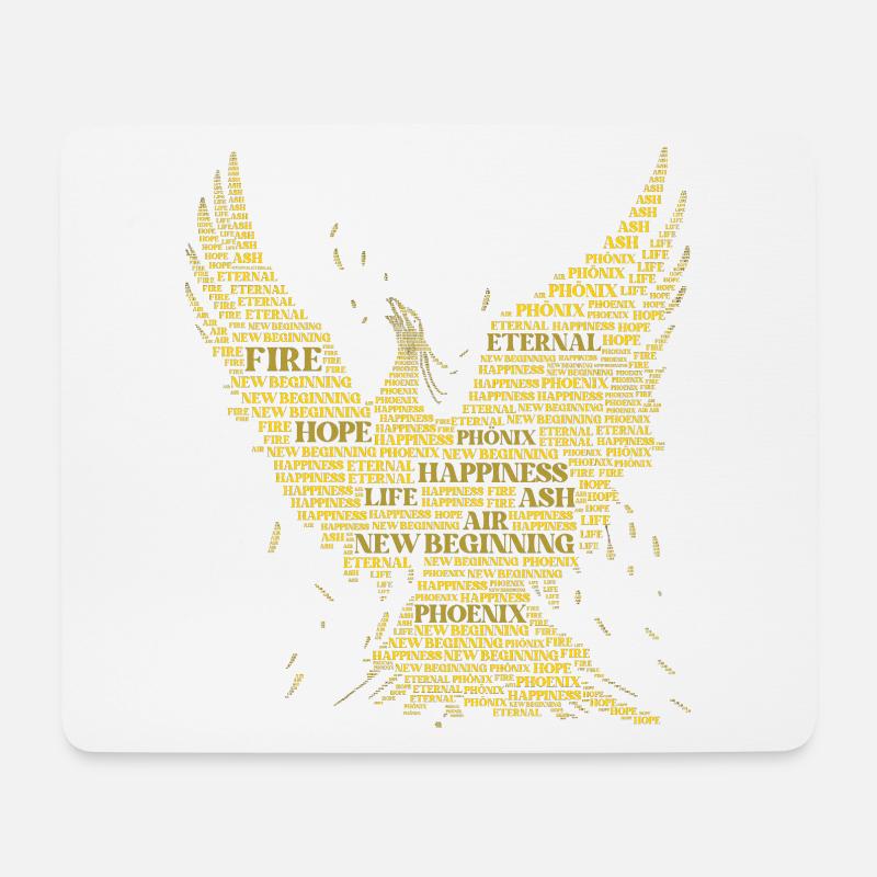 PHÖNIX: Word-Art Design! Fabelwesen, Mythologie - Mousepad (Querformat) - Weiß
