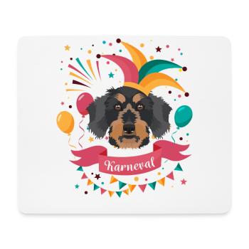 Rauhaardackel Karneval Fasching - Mousepad (Querformat) - Weiß - Vorne