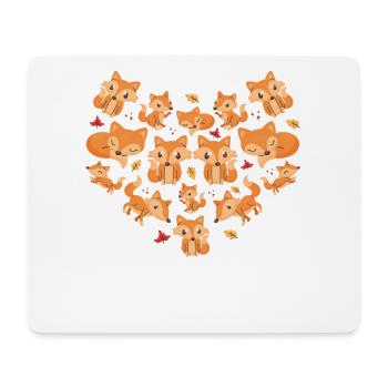 Heartshape Füchse, süßer Fuchs für Frauen - Mousepad (Querformat) - Weiß - Vorne